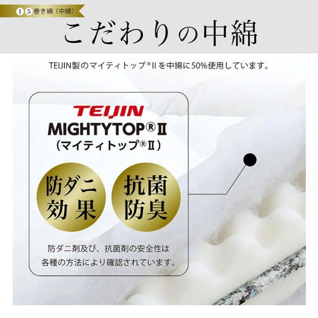敷き布団 極厚10cm 五層構造 【TEIJIN マイティトップ中綿使用】 w9-higan-s.jpg