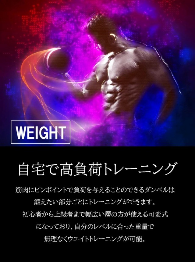 ファイティングロード ダンベル 可変式 2.5kg~30kg 2個セット 両手用