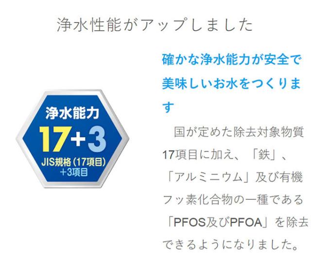 ゼンケン 浄水器 ビクラ浄水器2 ブルー MFH-V92B 曲線デザイン 透明感