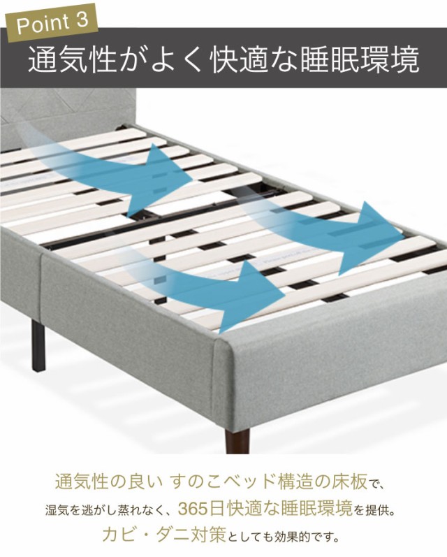 国産好評 ジヌス(Zinus) ライトグレー 布製 すのこ ベッド(代引不可)【送料無の通販はau PAY マーケット - リコメン堂|商品ロットナンバ Diamond Stitched すのこ ベッドフレーム ヘッドボード付 セミダブル 限定SALE得価