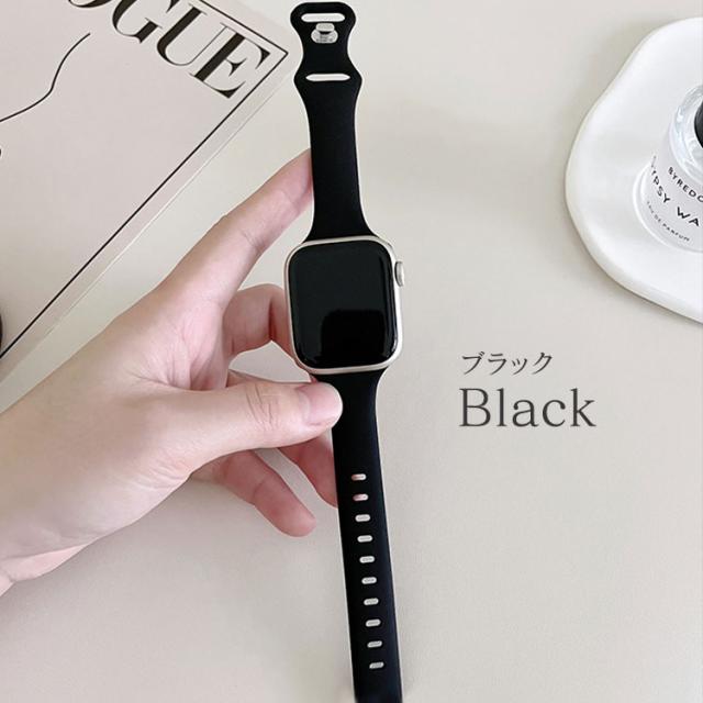 アップルウォッチ バンド シリコン レディース おしゃれ スリム 細め series 9 8 7 6 5 4 SE SE2 可愛い くすみ 柔らかい さらさら スポーツ 弾力 防水 軽い 女性 かわいい 40mm 41mm 44mm 45mm 38mm AppleWatch バンド 細い くすみカラー 15