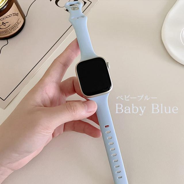アップルウォッチ バンド シリコン レディース おしゃれ スリム 細め series 9 8 7 6 5 4 SE SE2 可愛い くすみ 柔らかい さらさら スポーツ 弾力 防水 軽い 女性 かわいい 40mm 41mm 44mm 45mm 38mm AppleWatch バンド 細い くすみカラー 16