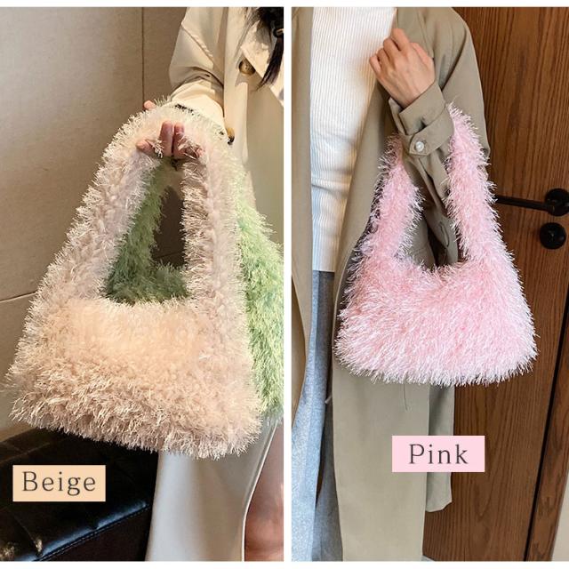 ショルダーバッグ レディース バッグ トートバッグ 軽量 肩掛けカバン ふわふわ かわいい おしゃれ もこもこ 秋冬 冬物 通勤 通学 女の子 女性 カバン 鞄 韓国 クリスマス プレゼント 送料無料 5