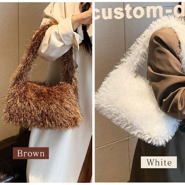 ショルダーバッグ レディース バッグ トートバッグ 軽量 肩掛けカバン ふわふわ かわいい おしゃれ もこもこ 秋冬 冬物 通勤 通学 女の子 女性 カバン 鞄 韓国 クリスマス プレゼント 送料無料 6
