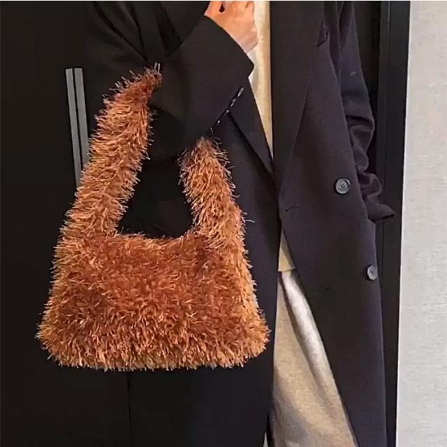 ショルダーバッグ レディース バッグ トートバッグ 軽量 肩掛けカバン ふわふわ かわいい おしゃれ もこもこ 秋冬 冬物 通勤 通学 女の子 女性 カバン 鞄 韓国 クリスマス プレゼント 送料無料 7