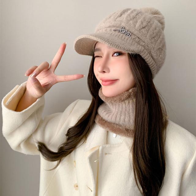 ニット帽 レディース スヌード 2点セット ネックウォーマー ニットキャップ 秋冬 ボンボン 裏起毛 防寒 女性 つば付き キラキラ かわいい おしゃれ 寒さ対策 ふわふわ 帽子 キャップ アウトドア 韓国 女の子 大人 スキー スノーボード 送料無料 11