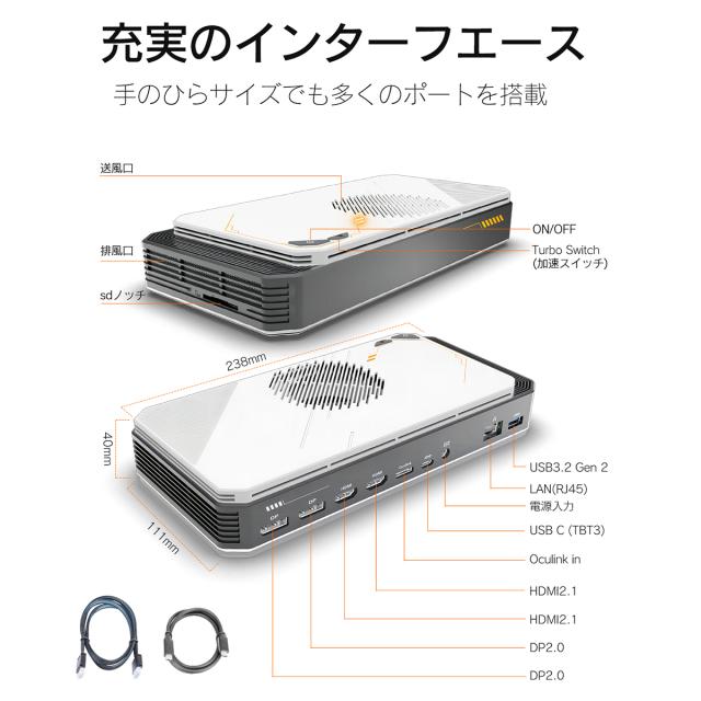 外付けGPUボックス Hub機能 USBポート拡張