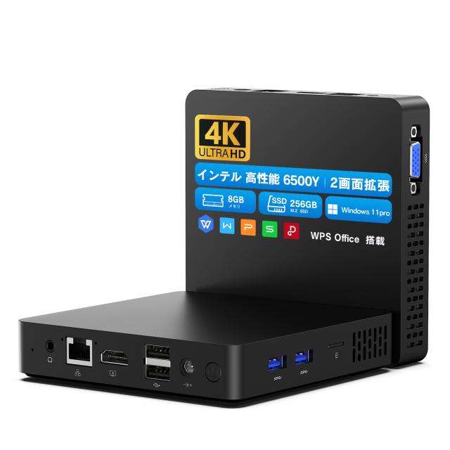 ミニPC Windows11 Pro 小型 デスクトップパソコン 第14世代 8GB SSD 256TB Office付き 新品 2画面同時出力
