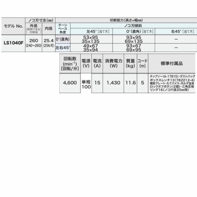 マキタ 卓上マルノコ LS1040F 260mm 蛍光灯 チップソー付の通販はau PAY マーケット ヤマムラ au PAY  マーケット－通販サイト