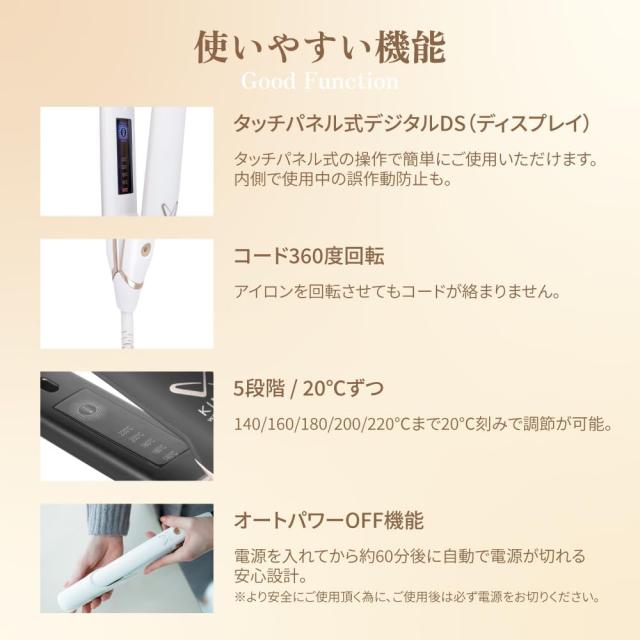 KINUJO W -worldwide model- キヌージョ ワールド ストレートヘアアイロン 2way ミニ シルクプレート 最高220℃ 海外兼用 DS200 正規販売店