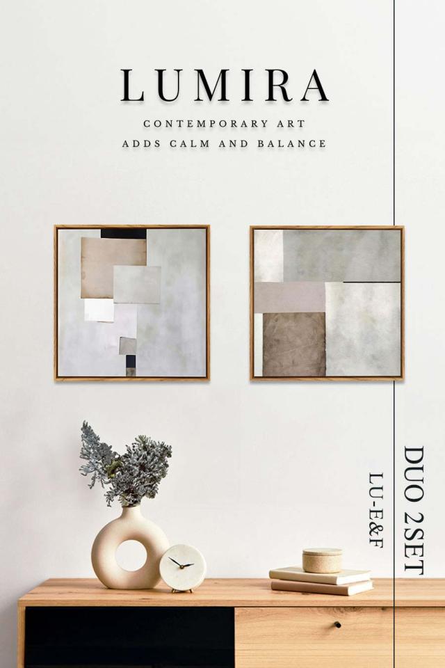 グレーとシックなブラックの組み合わせ。モダンにお部屋をセンスアップさせるペアデザインのアートパネル ジャパンディ スタイルにも。