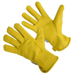 Barebonesガーデングローブ作業手袋クラシックワークグローブ牛革製