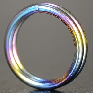 二重リング丸押チタンレインボーハンドクラフト材