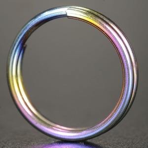 二重リング丸押チタンレインボーハンドクラフト材