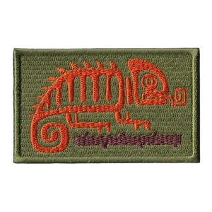 式神屋フォークロア刺繍パッチアステカカメレオンSGY4