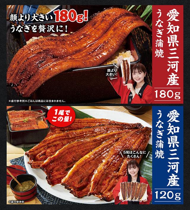 愛知県三河産うなぎ蒲焼　１２０ｇ・１８０ｇ