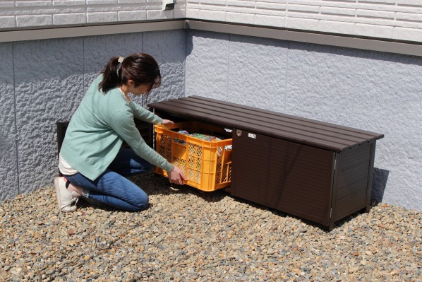 メーカー直送】110cmタイプ《 ベンチストッカー 》148L アルミ製 物置