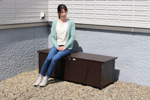 アルミ製ベンチストッカー １１０ｃｍ 屋外収納庫　小型物置 メーカー直送】110cmタイプ《 ベンチストッカー 》148L アルミ製