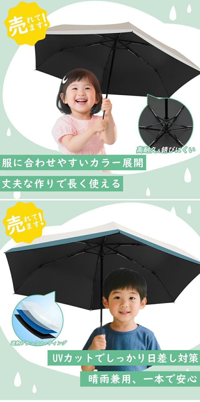 ワンタッチ 自動開閉 折りたたみ傘 花柄 ホワイト