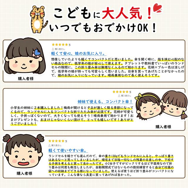 ワンタッチ 自動開閉 折りたたみ傘 花柄 ホワイト