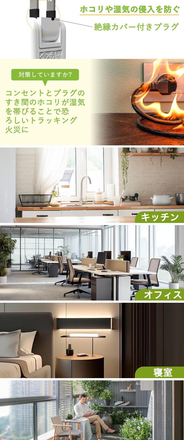 コンセントタップ 国内・海外両用電源タップ 3AC口 電源タップ usb付き 延長コード 1m 2m 3m スイングプラグ 省スペース 過電流保護 安全設計 たこあしコンセント 3面設計 タコ足配線 すき間 コンパクト