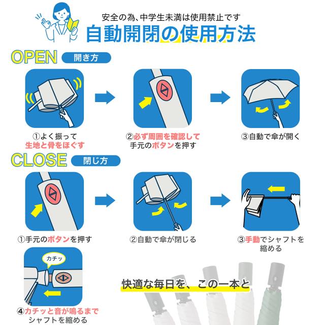 新登場!日傘 折りたたみ 超軽量 5色 無地 ワンタッチ 自動開閉 UVカット 傘 雨傘 コンパクト 携帯便利 6骨 軽量 完全遮光 遮熱 紫外線遮断 紫外線対策