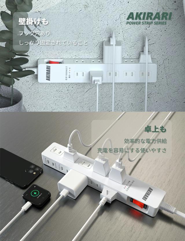 電源タップ 延長コード 1m 1500w 10個口 10ACコンセント 180°スイングプラグ 隙間対応 スリム 省スペース 落雷 漏電防止 防雷 雷ガード サージ保護 PSE認証済 ほこり防止