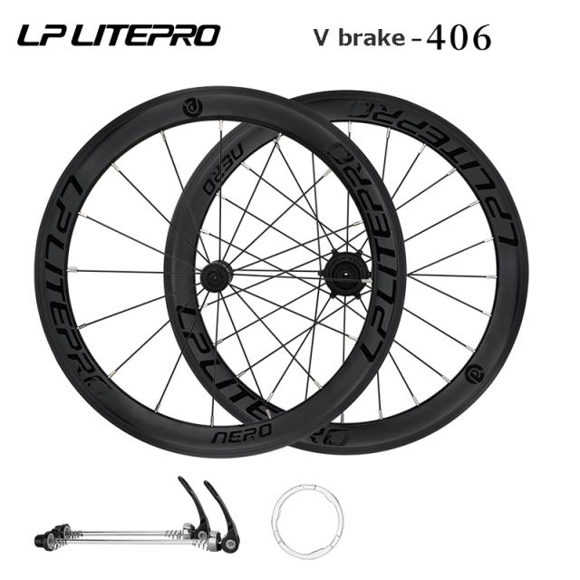 LP Litepro 406/451 20inch 40mmディープリム 完組ホイール 8/9/10/11S リムブレーキ/ディスクブレーキ 折りたたみ自転車ホイール mrc06