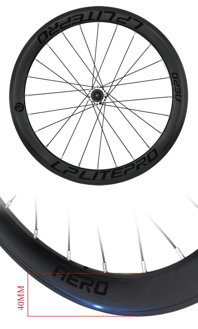 LP Litepro 406/451 20inch 40mmディープリム 完組ホイール 8/9/10/11S リムブレーキ/ディスクブレーキ 折りたたみ自転車ホイール mrc06