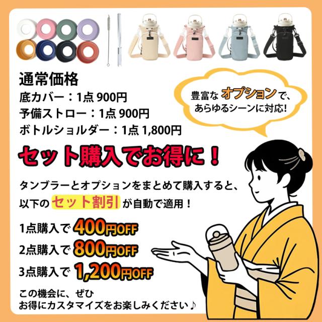 タンブラー水筒(蓋付き)の詳細画像2