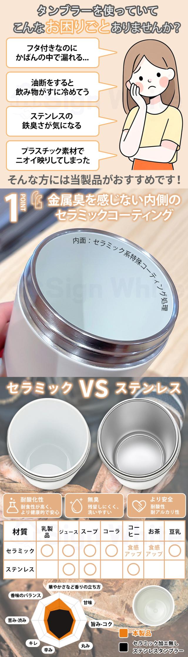 タンブラー水筒(蓋付き)の詳細画像1