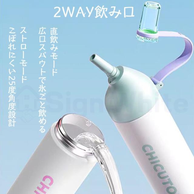  ストロー付き持ち運びこぼれない水筒の商品画像1