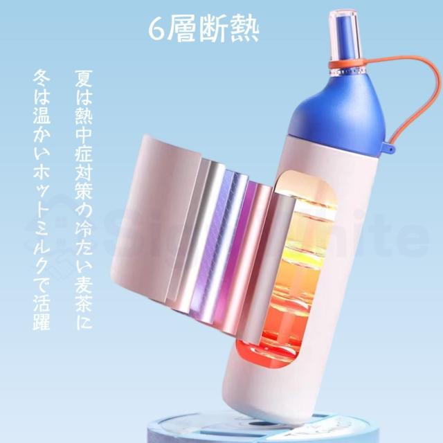  ストロー付き持ち運びこぼれない水筒の商品画像1