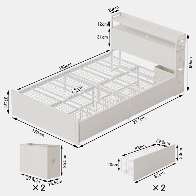 ベッドフレーム 折り畳み ベットフレームセミダブルサイズ コンパクトベッド シングルベッドフレーム ベッドマットレス付き ベッド キングサイズ パイプ ベッド
