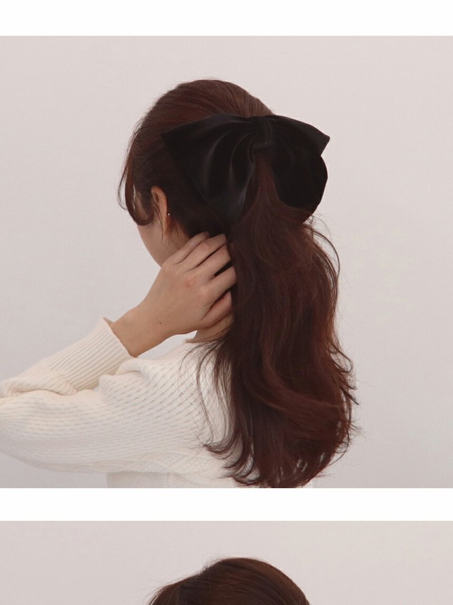 韓国ファッション ヘアアクセサリー バレッタ ヘアピン リボン ベロア