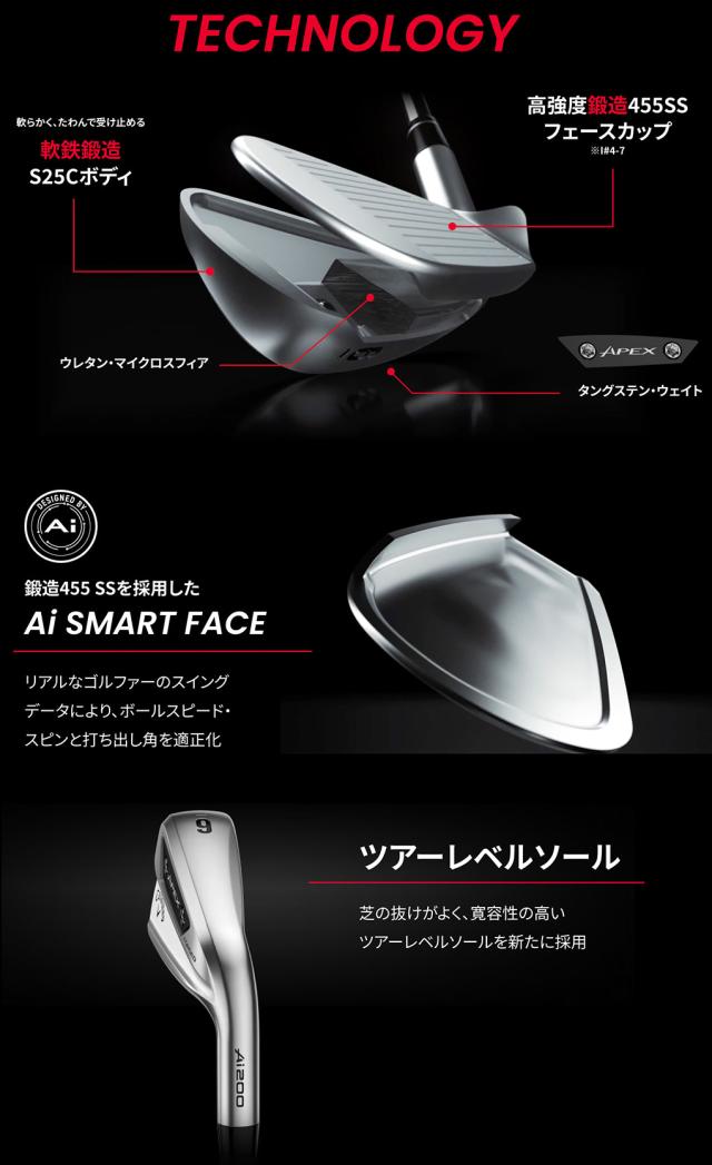 キャロウェイ APEX Ai200 アイアン 6本セット (#5-#9,P) メンズ 右用 N.S.PRO 950GH neo スチールシャフト Callaway 日本正規品 2024年モデル ゴルフクラブ アイアンセット