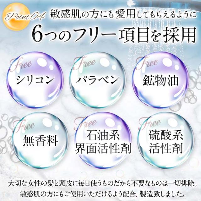 ４、敏感肌の方にも愛用してもらえるように６つのフリー項目を採用