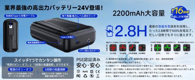 UNISO]【2025新商品・24V】 空調服 新作 ファン付きベスト