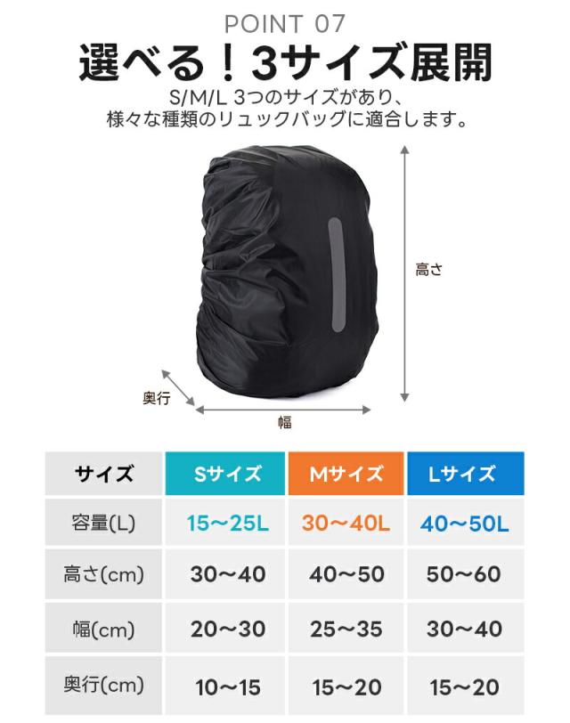 リュック用レインカバー