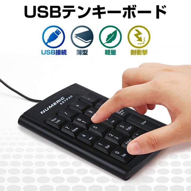 テンキーボード キーパッド Windows Mac対応 リモート 有線 キーパッド 数値パッド 数字入力 キーボード 