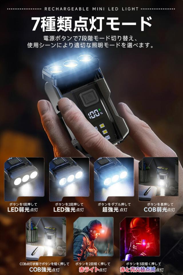 Type-c充電式ミニLEDライト