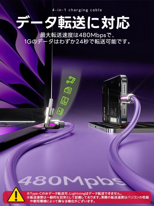 4in1急速充電ケーブル