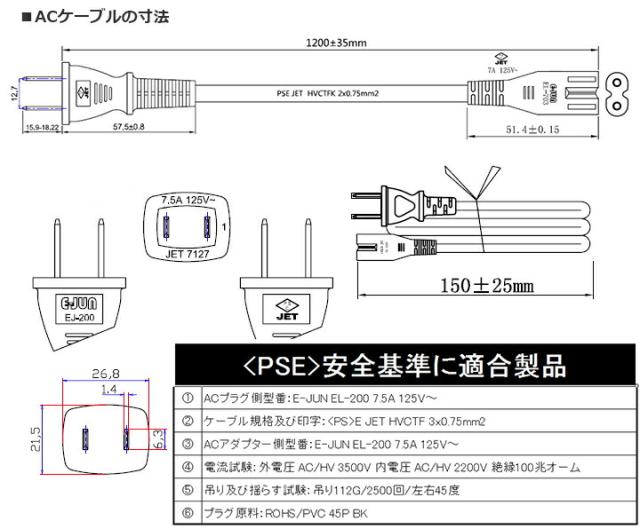 ACアダプター12V 10A
