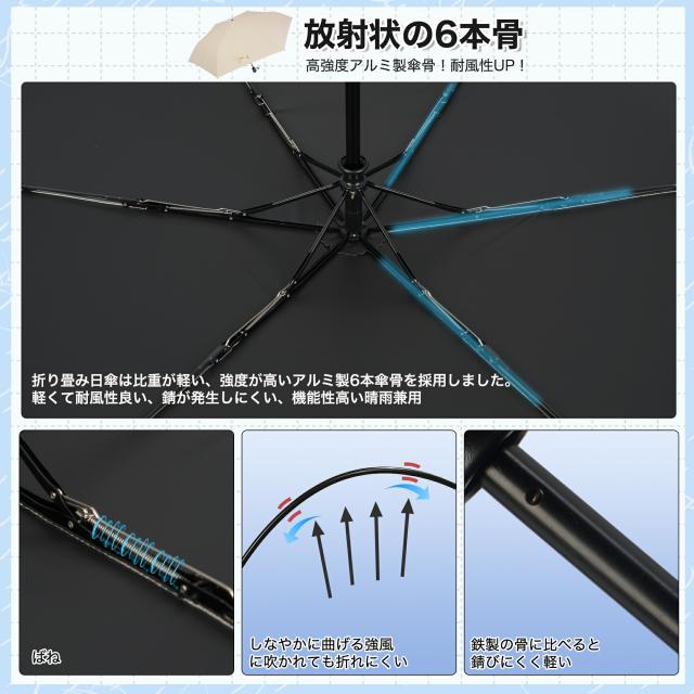 ワンタッチ 自動開閉 日傘 花柄 ホワイト