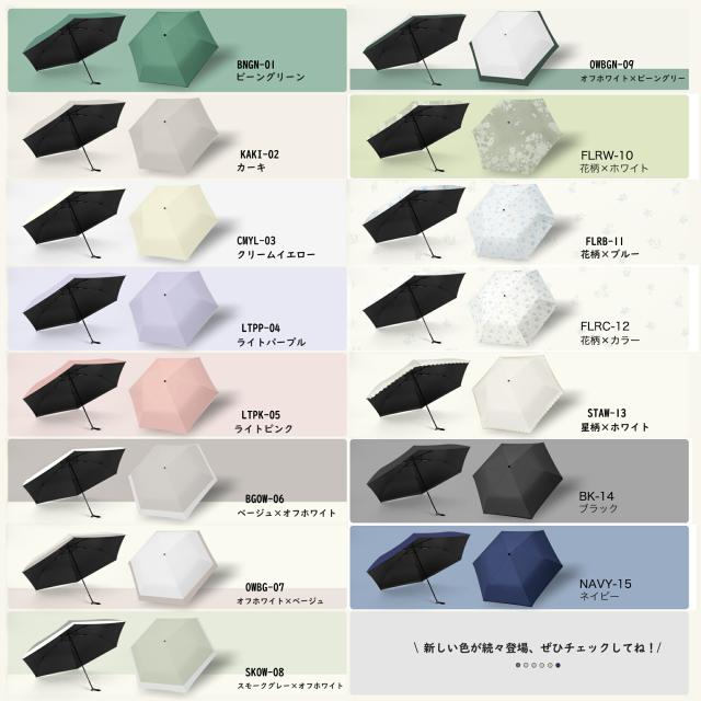 超軽量 折りたたみ日傘 星柄 ホワイト