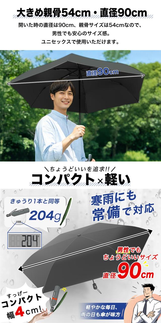 【驚きの軽さ】折りたたみ傘 メンズ ワンタッチ自動開閉 UVカット100% 軽量 コンパクト 完全遮光 日傘 男性用 女性用 傘 通勤 おしゃれ 紫外線対策 風に強い 耐 カラー:ホワイト