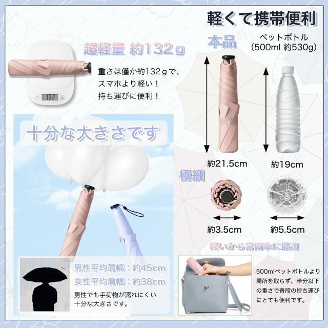 日傘 折りたたみ 完全遮光 JIS認証済 遮熱 傘 超軽量 折り畳み傘 6本骨 uvカット 紫外線対策 日焼け対策 メンズ レディース ワンプッシュ 軽量 おりたたみ傘 カラー:花柄×ブルー