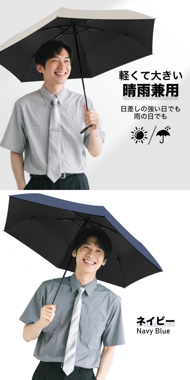 折りたたみ傘 メンズ 大きめ 自動開閉 完全遮光 晴雨兼用 UVカット100% 遮熱 耐風 高撥水 ワンタッチ 男性 通勤 通学 旅行 ギフト カラー:丸柄