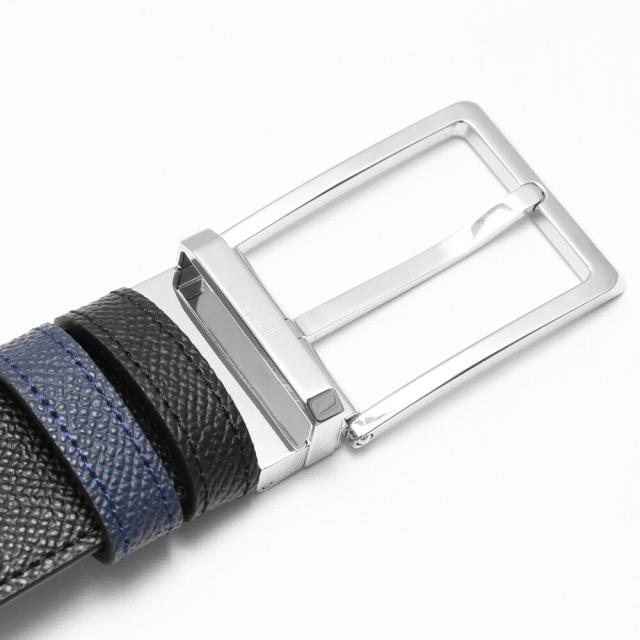 ダンヒル リバーシブル ベルト DU24R4T19AA dunhill メンズ 男性 ブランド イタリア製 革 レザー 本革 3.5cm 35mm ブラック 黒 青 紺 ギフト プレゼント クリスマス 成人式