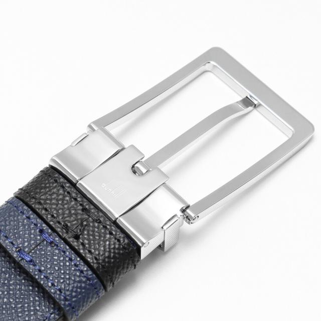 ダンヒル リバーシブル ベルト DU24R4T19AA dunhill メンズ 男性 ブランド イタリア製 革 レザー 本革 3.5cm 35mm ブラック 黒 青 紺 ギフト プレゼント クリスマス 成人式